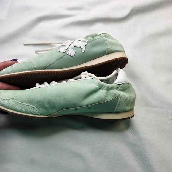 Tory Burch Pastel Green and White Sneakers - Picture 6 of 12